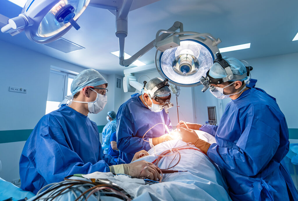 Doctors operating on patient